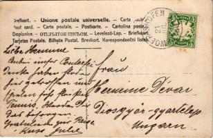 1906 Bad Wörishofen, Teniszezők a teniszpályán / Tennis court with players. photo (fl)