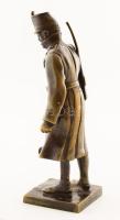I. világháborús magyar katona szobra. Bronz, patinázott, talpán BÁV címkével. 19,5 cm Puska vége sér...