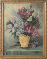 Gebauer jelzéssel: Csendélet. Olaj, vászon, jelzett. Dekoratív fakeretben, 45×35 cm