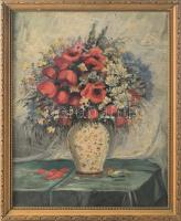 Gebauer (?) jelzéssel: Csendélet. Olaj, vászon. Dekoratív fakeretben, 45×35 cm