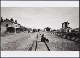 cca 1900 Eperjes vasútállomás, 1 db modern nagyítás, jelzés nélkül, 15x21 cm