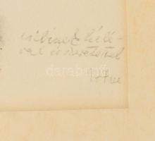 Olvashatatlan jelzéssel: Virágözön, 1977. Akvarell, papír. Ismeretlen autográf ajándékozási, Ury Ibo...