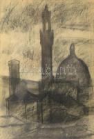 Olvashatatlan (Koszta?) jelzéssel: Firenze. Szén, papír. Proveniencia: Ury Ibolya (1924-2009), a Műc...