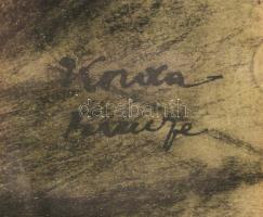 Olvashatatlan (Koszta?) jelzéssel: Firenze. Szén, papír. Proveniencia: Ury Ibolya (1924-2009), a Műc...