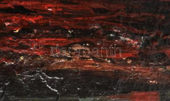 Gádor Emil (1911-1998): Vöröslő fa. Olaj, falemez, jelezve jobbra lent. Fakeretben, 45,5×14 cm