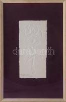 Hajdú István (Etienne Hajdu, 1907-1996): Egy virág karácsonyra, 1980. Dombornyomás, merített papír. Jelzett. 21x10 cm. Üvegezett fakeretben.