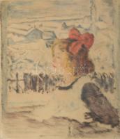 Csók István (1865-1961) - Prihoda István (1891-1956): Züzü. Színezett rézkarc, papír, jelzett (Csók)...