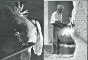 cca 1934 Csík Ferenc (1894-1984) soproni fotóművész hagyatékából 2 db modern nagyítás, jelzés nélkül (Kőfejtőben; Madár), 21x15 cm