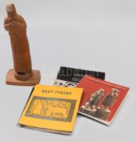 Nagy Ferenc (1920-1998): Faragott női figura. Jelzett, 35 cm + hozzá 4 db Nagy Ferencről szóló művészettörténeti munka.