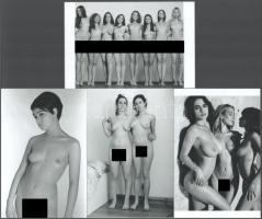 Eltérő időben készült, szolidan erotikus felvételek, 4 db modern nagyítás, jelzés nélkül, 15x10 cm