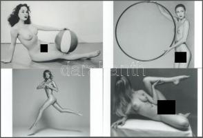 Eltérő időben készült, szolidan erotikus felvételek, 4 db modern nagyítás, jelzés nélkül, 10x15 cm