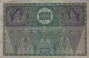 Ausztria/Osztrák-Magyar Bank 1918. 10.000K csak német nyelvű, vízszintes piros "Deutschösterrei...