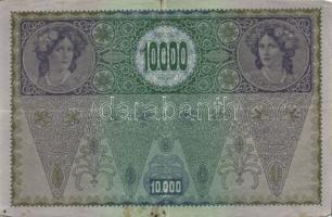 Ausztria/Osztrák-Magyar Bank 1918. 10.000K csak német nyelvű, vízszintes piros "Deutschösterrei...