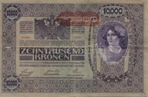 Ausztria/Osztrák-Magyar Bank 1918. 10.000K csak német nyelvű, vízszintes piros "Deutschösterrei...