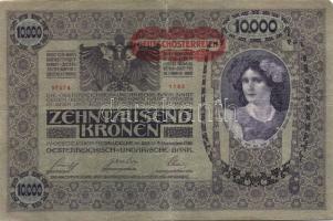 Ausztria/Osztrák-Magyar Bank 1918. 10.000K csak német nyelvű, vízszintes piros "Deutschösterrei...