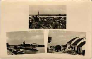 Dunaszekcső, részletek, gőzhajó, látkép. Képzőművészeti Alap (gyűrődés / crease)