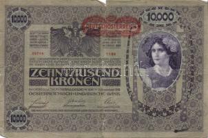 Ausztria/Osztrák-Magyar Bank 1918. 10.000K csak német nyelvű, vízszintes piros "Deutschösterrei...