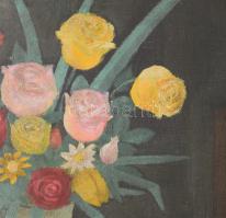 Gábor Móric (1889-1987): Enteriőr. Olaj, vászon, kartonon, jelezve jobbra fent, 62x54,5 cm