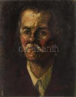 Koszta J. jelzéssel: Arckép. Olaj, karton. Szélein apró felületi kopásokkal. 37,5x30 cm