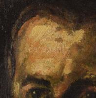 Koszta J. jelzéssel: Arckép. Olaj, karton. Szélein apró felületi kopásokkal. 37,5x30 cm