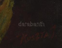 Koszta J. jelzéssel: Arckép. Olaj, karton. Szélein apró felületi kopásokkal. 37,5x30 cm