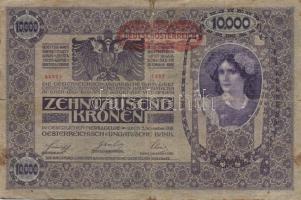 Ausztria/Osztrák-Magyar Bank 1918. 10.000K csak német nyelvű, vízszintes piros "Deutschösterrei...