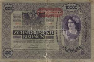 Ausztria/Osztrák-Magyar Bank 1918. 10.000K csak német nyelvű, vízszintes piros "Deutschösterrei...