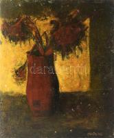 Miháltz Pál jelzéssel: Napraforgó. Olaj, farost. 60x50 cm