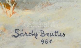 Sárdy Brutus jelzéssel: Téli erdő. Olaj, farost. 50x70 cm