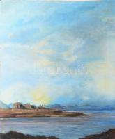 Mendlik O. jelzéssel: Vízparti táj. Olaj, farost. 48,5x39,5 cm