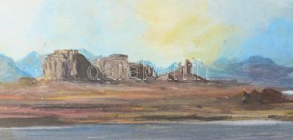 Mendlik O. jelzéssel: Vízparti táj. Olaj, farost. 48,5x39,5 cm