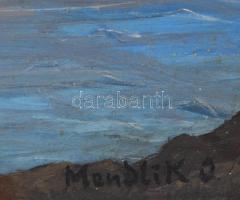 Mendlik O. jelzéssel: Vízparti táj. Olaj, farost. 48,5x39,5 cm