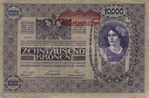 Ausztria/Osztrák-Magyar Bank 1918. 10.000K csak német nyelvű, vízszintes piros "Deutschösterrei...