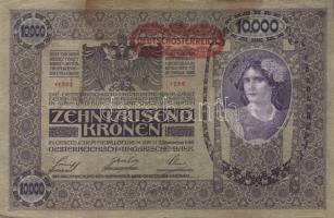 Ausztria/Osztrák-Magyar Bank 1918. 10.000K csak német nyelvű, vízszintes piros "Deutschösterrei...