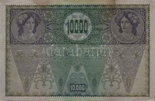 Ausztria/Osztrák-Magyar Bank 1918. 10.000K csak német nyelvű, vízszintes piros "Deutschösterrei...