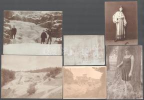 ca 1900-1905 14 db vegyes érdekes fotó, beazonosításra váró helyek, népviselet, japán viseletes nők,...