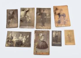 ca 1880-1910 14 db vegyes állapotú keményhátú fotó