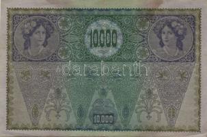 Ausztria/Osztrák-Magyar Bank 1918. 10.000K csak német nyelvű, vízszintes piros "Deutschösterrei...