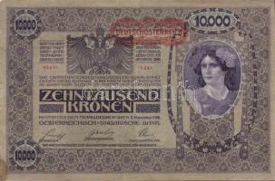 Ausztria/Osztrák-Magyar Bank 1918. 10.000K csak német nyelvű, vízszintes piros "Deutschösterrei...