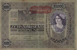 Ausztria/Osztrák-Magyar Bank 1918. 10.000K csak német nyelvű, vízszintes piros "Deutschösterrei...