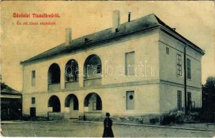 1910 Tiszafüred, Református elemi iskola. Goldstein Adolf kiadása W.L. 2158. (EB)