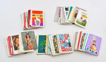 Retró kártyanaptár tétel: kb. 250 db vegyes kártyanaptár, változatos témában, közte egyformákkal