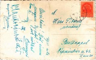 1942 Kovászna, Covasna; Fő tér, Imreh Béla, Laczkovits, Kovács üzlete, gyógyszertár, Szabó nyomda / ...