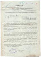 1915. elismervény 100K értékben jegyzett 1914. évi 6%-os járadékkölsönről + 1915. elismervény 1100K ...