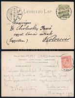 cca 1900 2 db képeslap Cholnoky Jenő földrajztudósnak címezve azonosítandó feladóktól