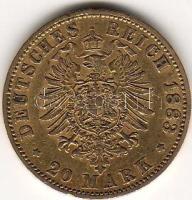 D. Reich/Poroszország 1883 20M 7,965g  arany I. Wilhelm T:3+ aranyáron !