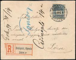 1899 Ajánlott levél 10kr + hátoldali 5kr bérmentesítéssel, "BUDAPEST / FŐPOSTA" - "LŐ...