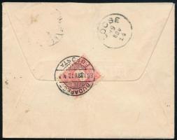 1899 Ajánlott levél 10kr + hátoldali 5kr bérmentesítéssel, "BUDAPEST / FŐPOSTA" - "LŐ...