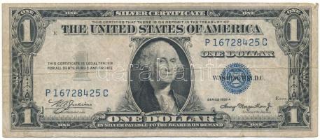 Amerikai Egyesült Államok 1935A 1$ "Silver Certificate", kék pecsét. Szign.: "William Alexander Julian" &amp; "Henry Morgenthau" T:F,VG USA 1935A 1 Dollar "Silver Certificate", blue seal. Sign.: "William Alexander Julian" &amp; "Henry Morgenthau" C:F,VG Krause P#416a