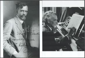 Kodály Zoltán (1882-1967) zeneszerzőről - eltérő időben - készült felvételek, 2 db modern nagyítás, jelzés nélkül, 21x15 cm